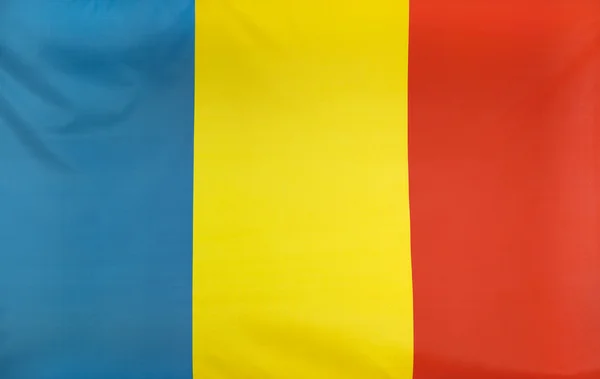 Flaga Rumunii prawdziwy tkanina — Zdjęcie stockowe