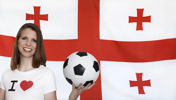 Georgia Bandera tela real sin costuras de cerca — Foto de Stock