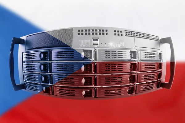 Server Country Concept con bandiera della Repubblica Ceca — Foto Stock