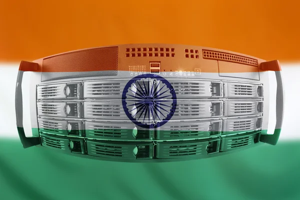 インドの国旗とサーバーの国の概念 — ストック写真
