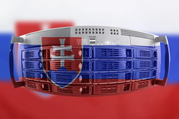 Server Country Concept with Flag of Slovakia — Stock Photo, Image