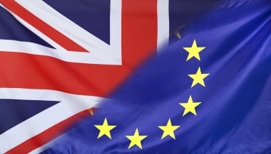 Kavram Brexit İngiltere ve AB bayrakları kompozisyon