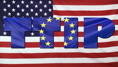 TTip kavramı ABD ve AB bayrakları kompozisyon