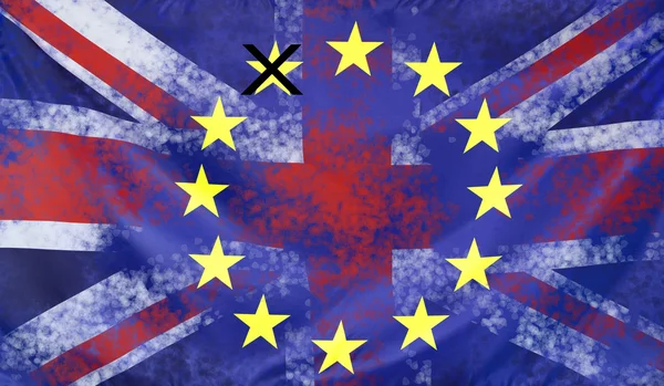Koncepcja Brexit Uk i Eu skład flagi — Zdjęcie stockowe