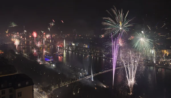 Grand Firework aerial New Years Eve — Stock Photo, Image