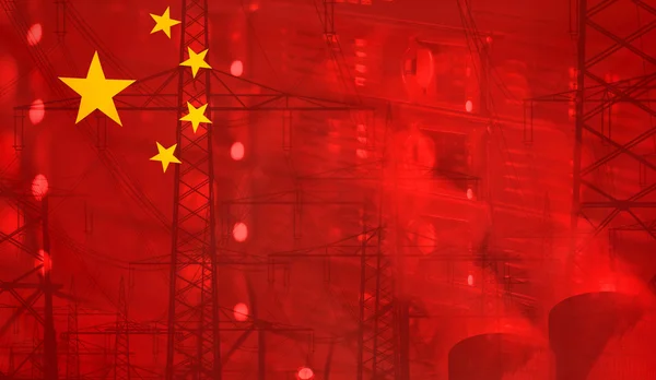 China Flagge Technologie Umweltkonzept — Stockfoto