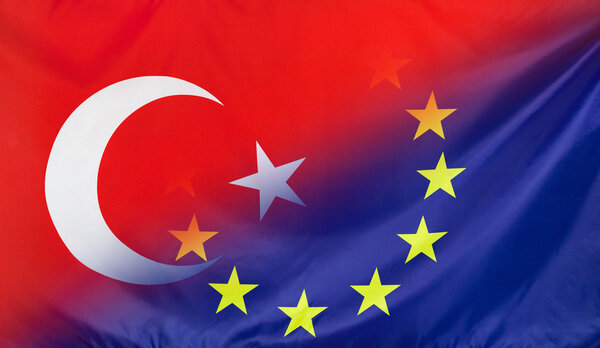 European Flag merged with Flag of Turkey