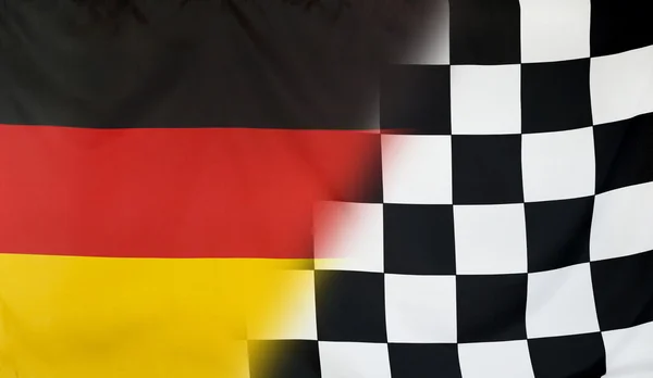 Vítěz koncept Německo a pestré cíl vlajka — Stock fotografie