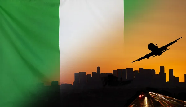 Nigeria tela Bandera Viajes y Transporte Concepto — Foto de Stock