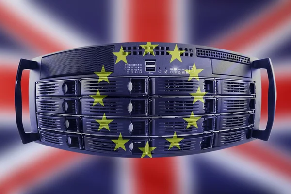 服务器概念欧洲和英国 — 图库照片