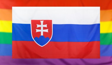 Slovakya ve Gökkuşağı bayrağı bayrağı