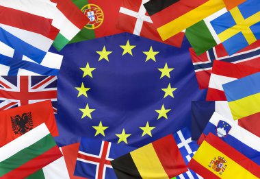 Kavram Europeen bayrak ülkelerle