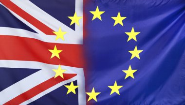 Kavram Brexit İngiltere ve AB bayrakları kompozisyon