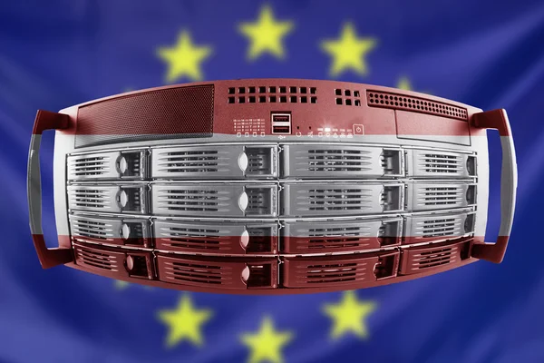 Server Concept Europe and Austria — Stock Photo, Image