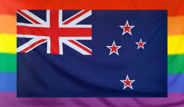 Yeni Zelanda ve Gökkuşağı bayrağı bayrak