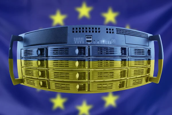 Serverkonzept Europa und Ukraine — Stockfoto