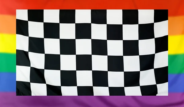Doel vlag en Regenboogvlag — Stockfoto