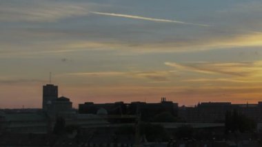 Timelapse Münih skyline günbatımı
