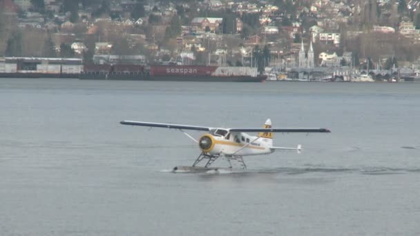 Waterplane in Vancouver — Stock Video
