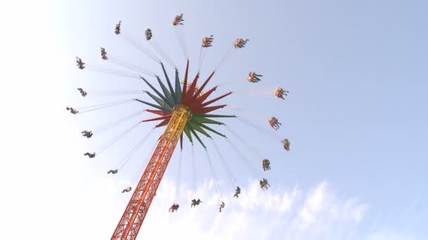 Oktoberfest Flying Swing Carousel — Stock Video