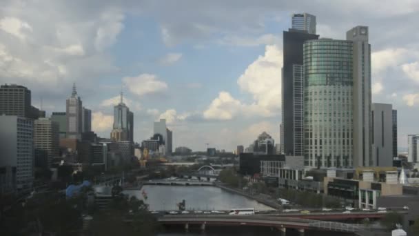 Zeitraffer Melbourne Yarra River — Stockvideo