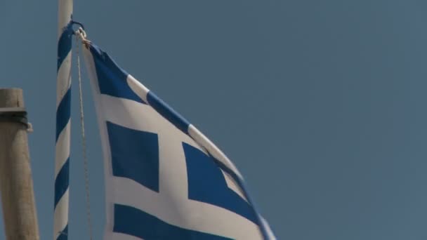 Yunanistan Ulusal Bayrağı — Stok video