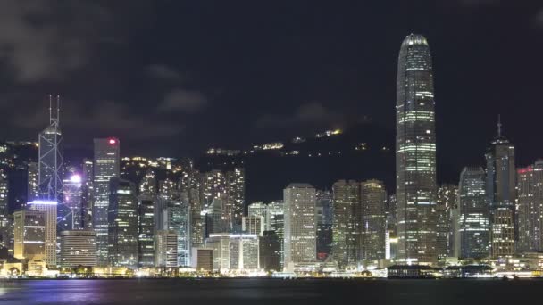 Hong Kong Skyline sur le port de Victoria — Video