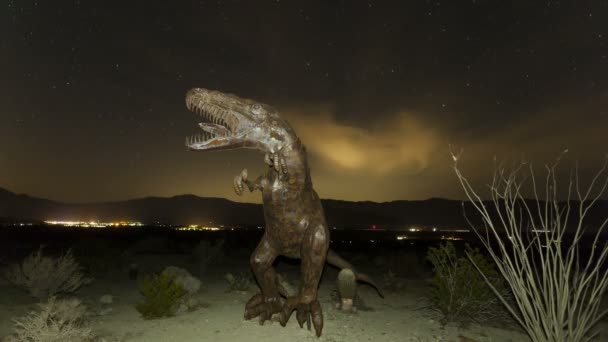 Prehistoric dinosaur with stars — Stock Video