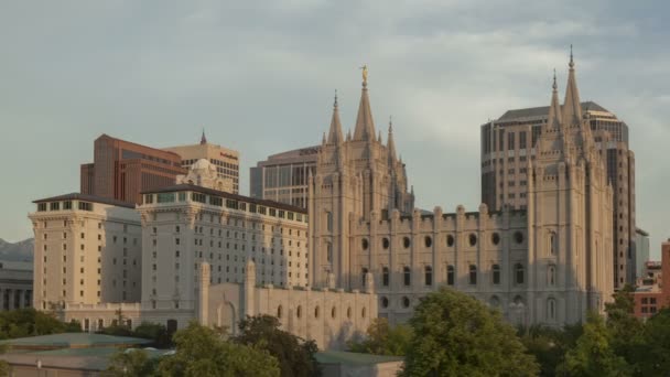 Kuil Mormon di Salt Lake City — Stok Video