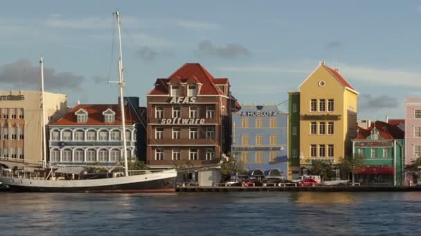 Willemstad Curacao προκυμαία — Αρχείο Βίντεο