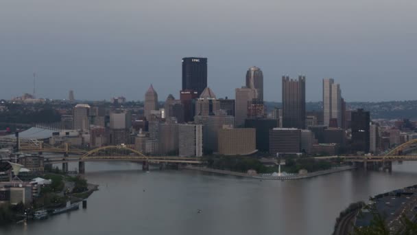 Skyline de Pittsburgh do sol — Vídeo de Stock