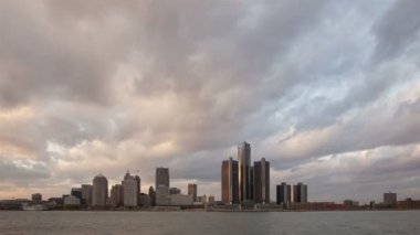 Detroit Skyline günbatımı