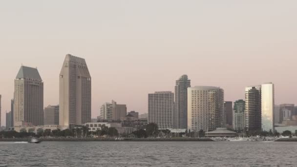 San Diego Skyline pôr do sol — Vídeo de Stock