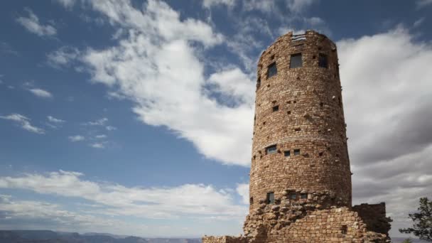 Grand Canyon village watchtower — Stock Video