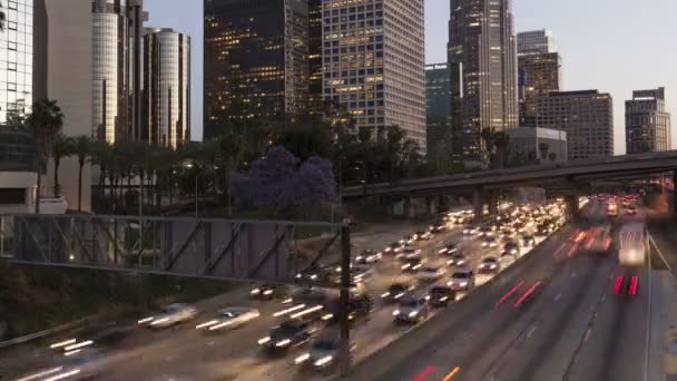 Los Angeles com trilhas de semáforo — Vídeo de Stock