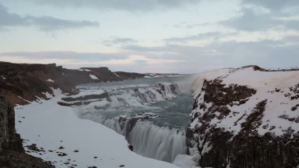 Selfoss waterfall in Iceland — Stock Video