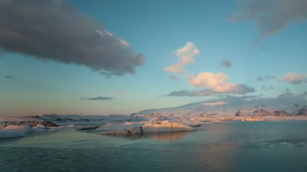 Icebergs se déplaçant dans la lagune des glaciers — Video