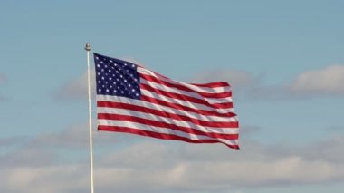 Slowmotion Amerikan bayrağı sallayarak