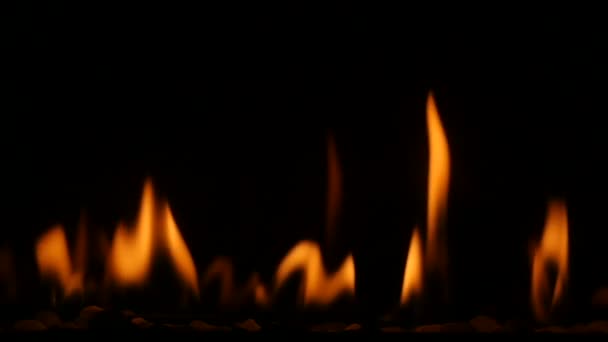 Slowmotion fireplace burning close up — Stock Video