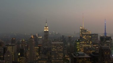 Timelapse New York havadan günbatımı uzaklaştırmak