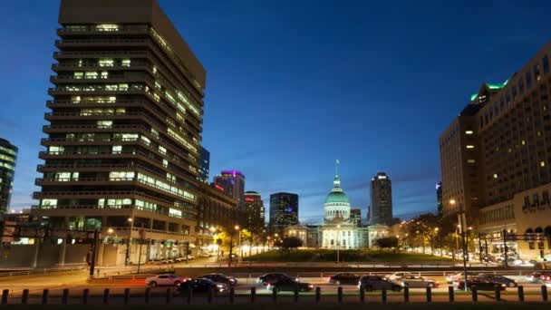 Upływ czasu St. Louis Old Court House Pan strzał — Wideo stockowe