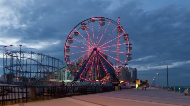 Timelapse Daytona Beach Rollercoaster närbild — Stockvideo