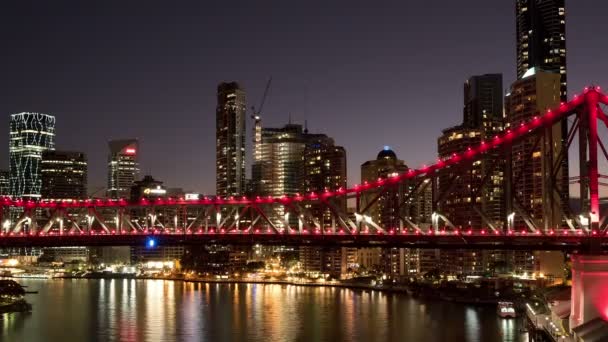 Upływ czasu Brisbane historię Bridge — Wideo stockowe