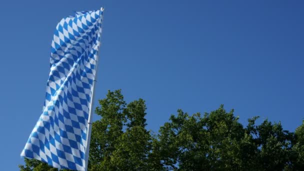 Bandera bávara en el viento — Vídeo de stock