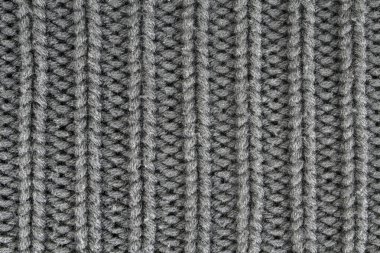 Yünlü gri ipliklerin dokusu