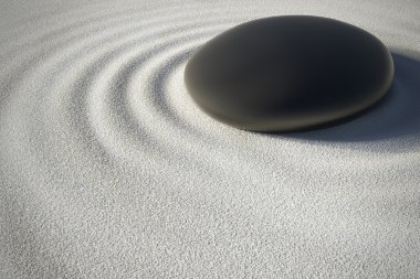 Zen Bahçesi bir taş ve onun uyum dalgalar
