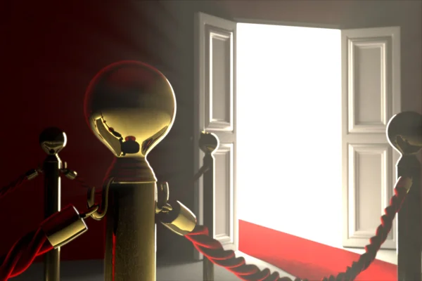 Kırmızı kadife ip bariyer yakın çekim