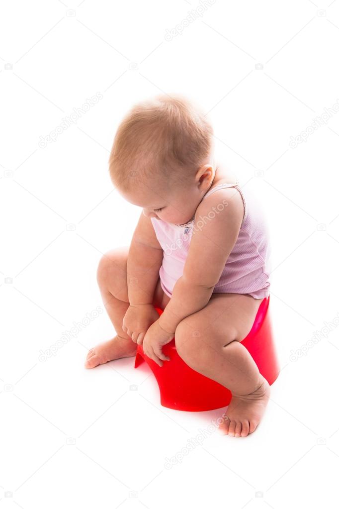 Baby On The Pot White Background Stock Photo By C Atalanta17