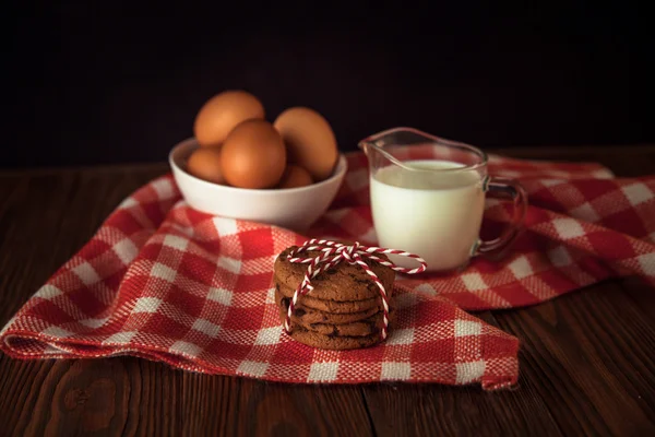 cookies and milk, tree, Christmas  concept, wooden background