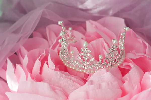 Gelin, inci ve peçe düğün vintage taç. 